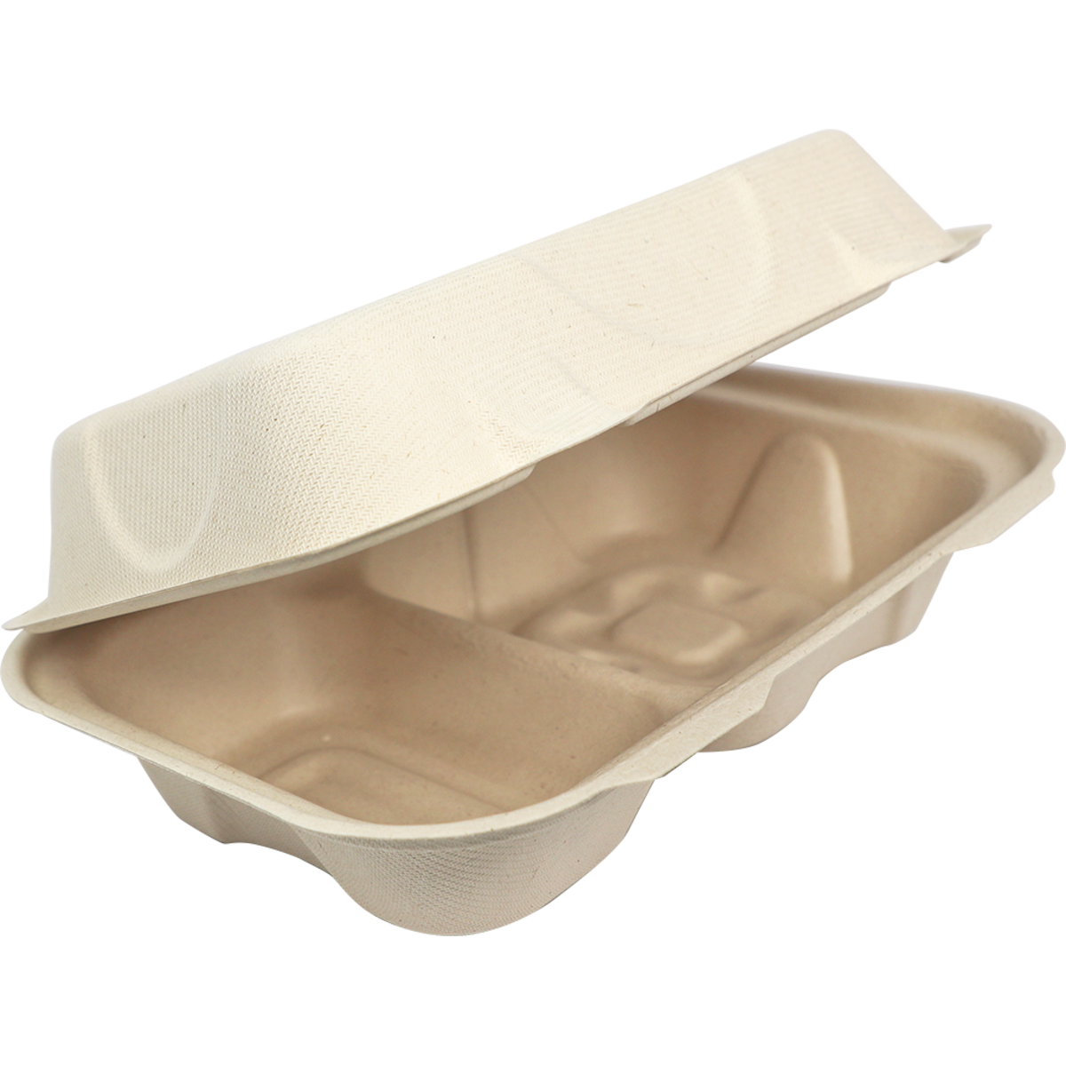 TO-SC-U34D World Centric® Compostable 2-Compartment Fiber Hoagie Boxes 